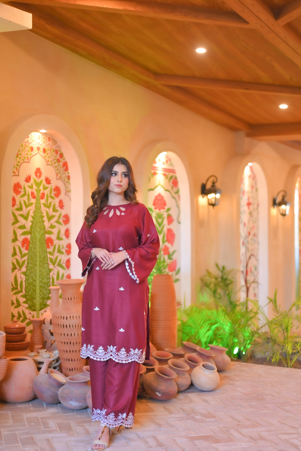 Rose Embroidered 2-Piece