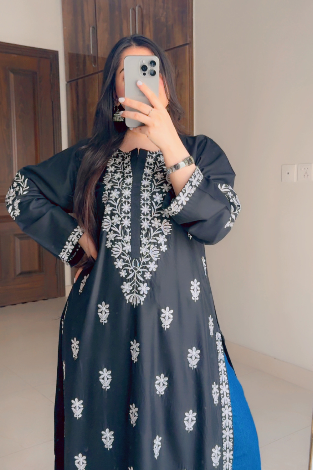 Indian Chickenkari Long Kurti
