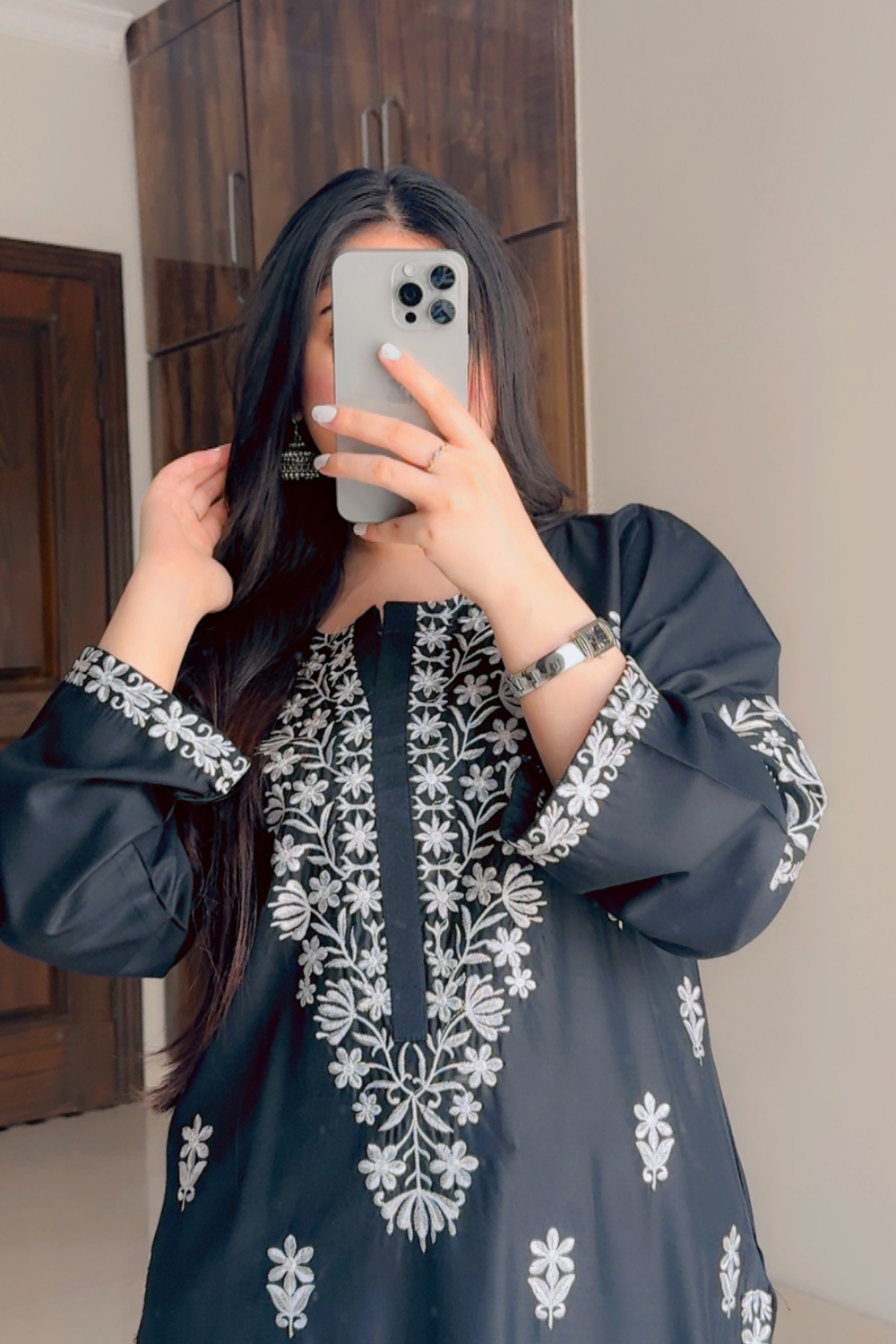 Indian Chickenkari Long Kurti