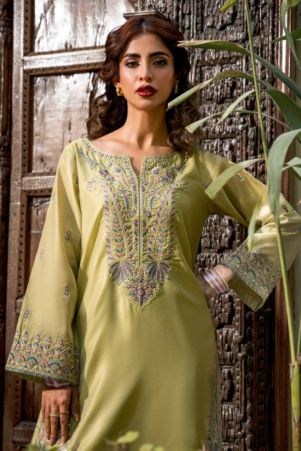 Light Green Embroidered Kurti