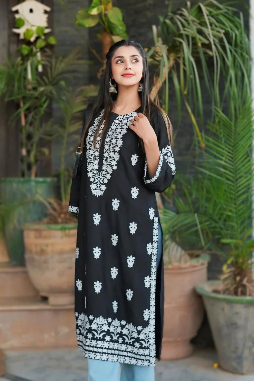 Indian Chickenkari Long Kurti