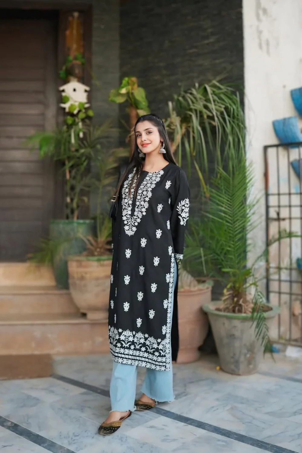 Indian Chickenkari Long Kurti