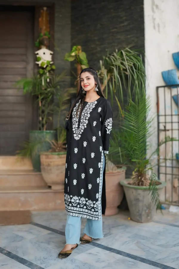 Indian Chickenkari Long Kurti